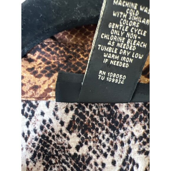 Lane Bryant Womens Size 26 / 28 Tunic Top 3/4 Sleeve Brown Snakeskin Print Stret - Picture 8 of 11